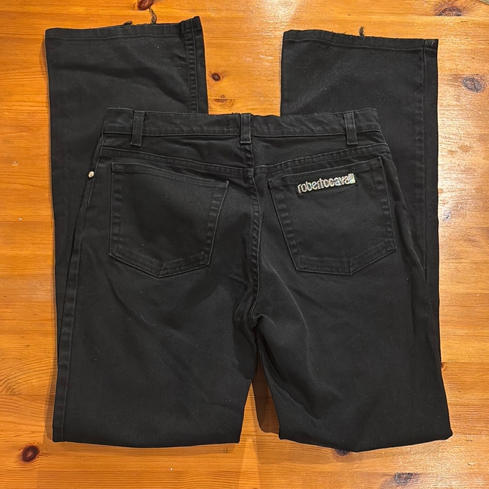 Roberto Cavalli Black Denim Jeans with Logo Detail